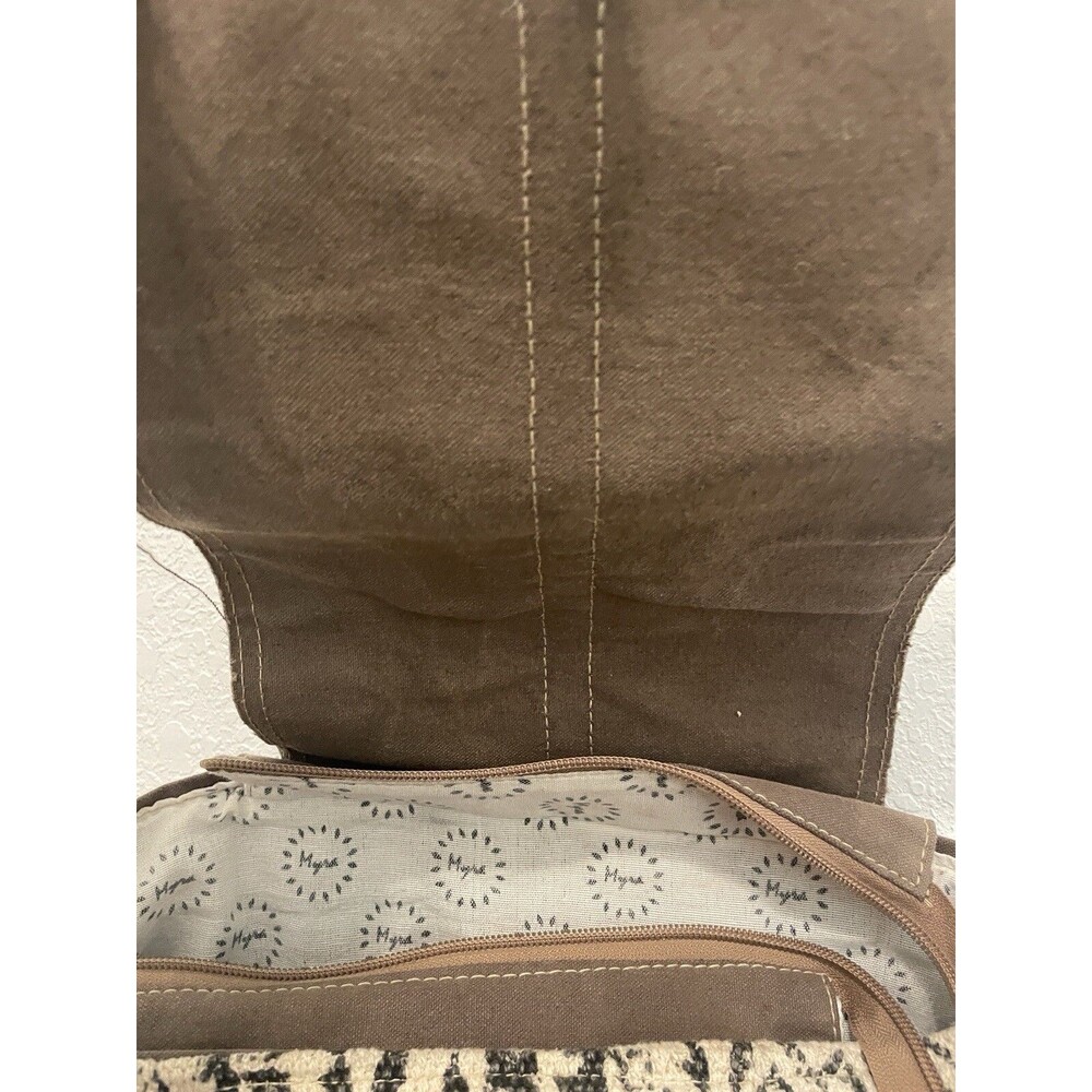 Cow Print Handbag Myra Bag leather Hairon Upcycled western Backpack Purse Bag - Picture 7 of 16